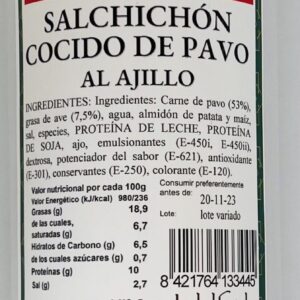 SALCHICHON COCIDO DE PAVO AL AJILLO